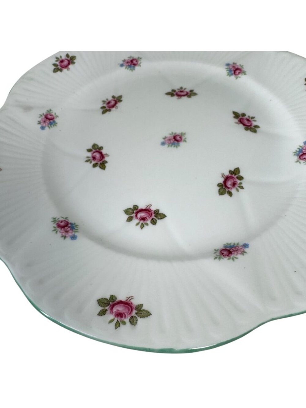 Shelley Bone China Pink Rosebud Pattern Luncheon Plate 13426 England Vtg Floral - Picture 5 of 12
